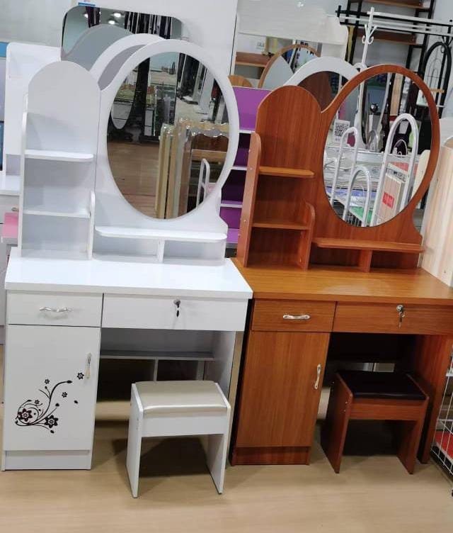 Elegant Wooden Dressing Tables with Mirror, Storage & Stool
