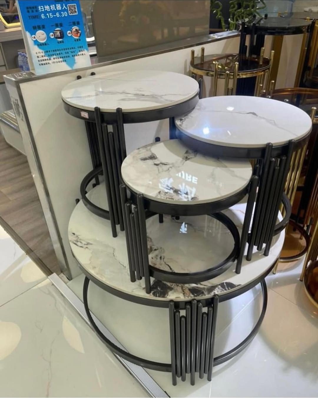 4 in 1 executive pure marble table - Image 2