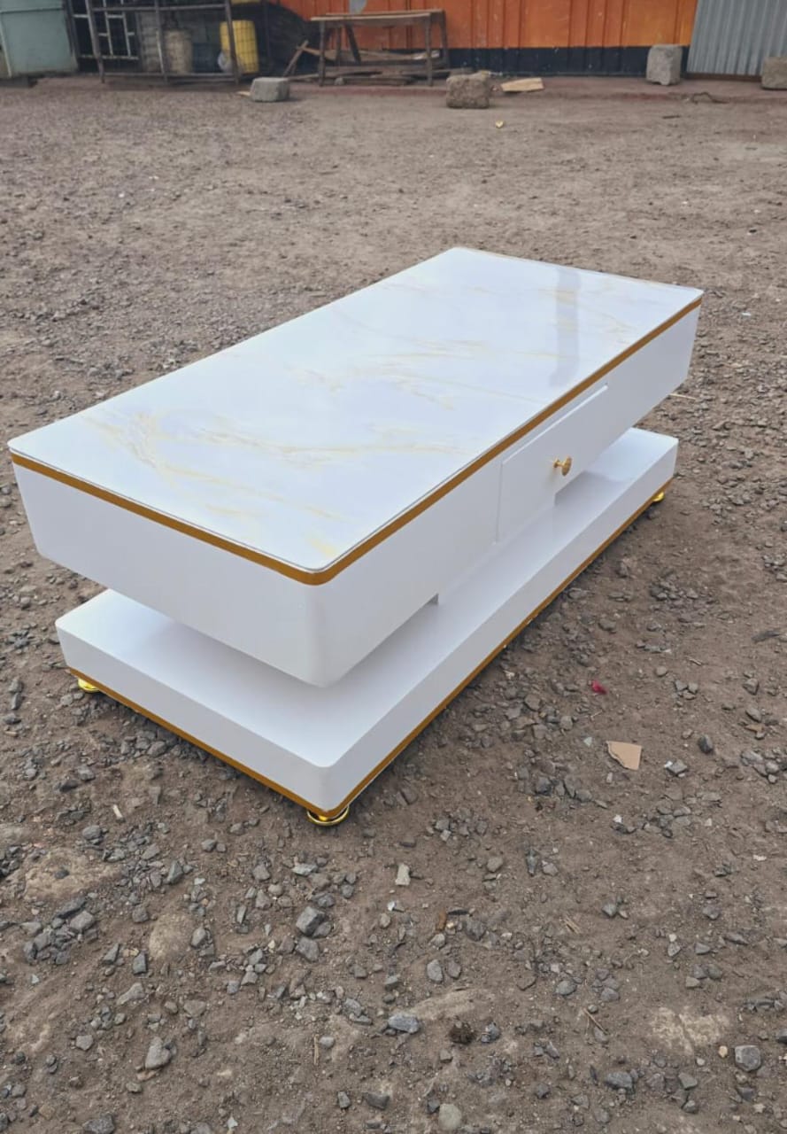 Customised Coffee Table White and Gold - Image 2