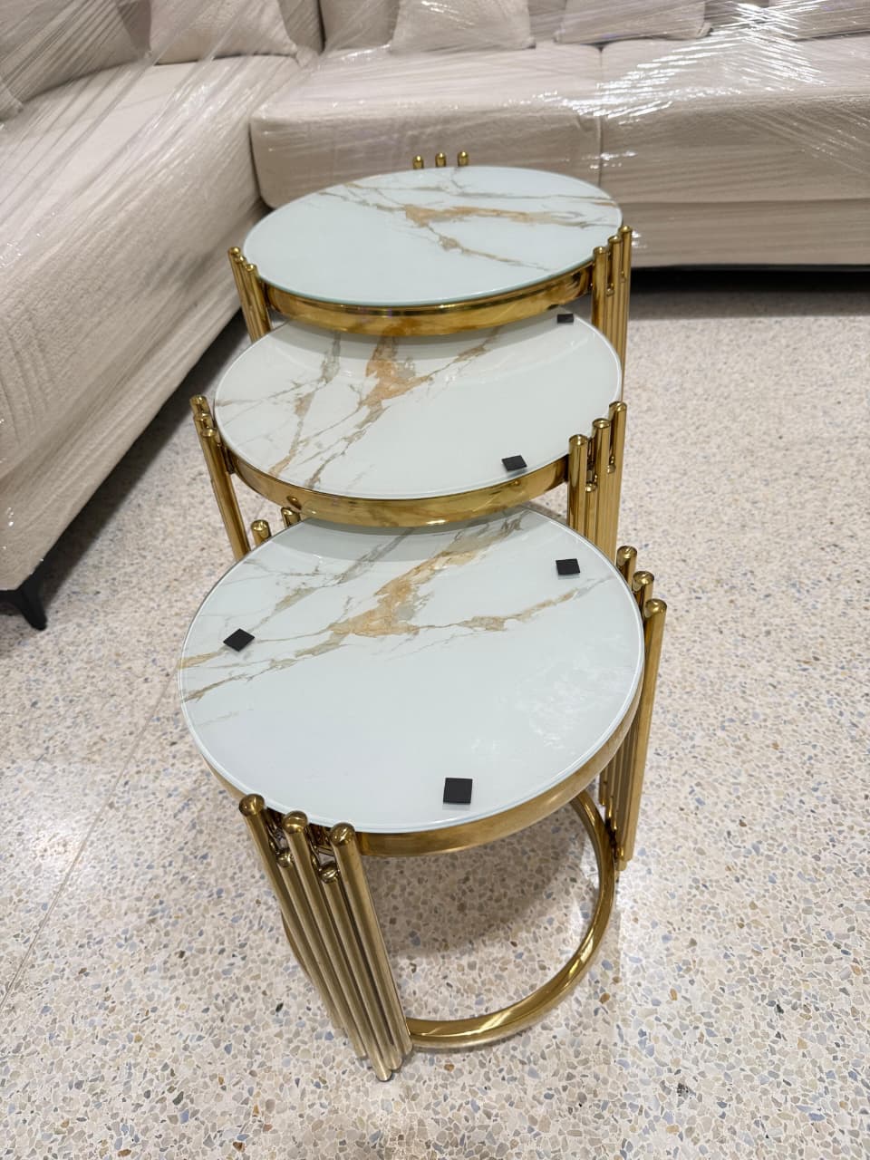 3 in 1 executive pure marble table - Image 2