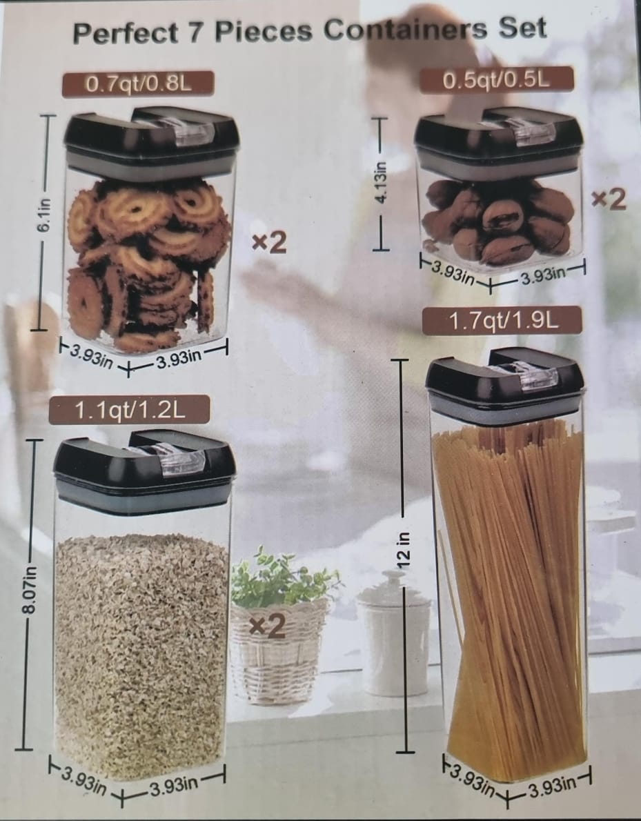 Acrylic 7pc food storage container set - Image 3