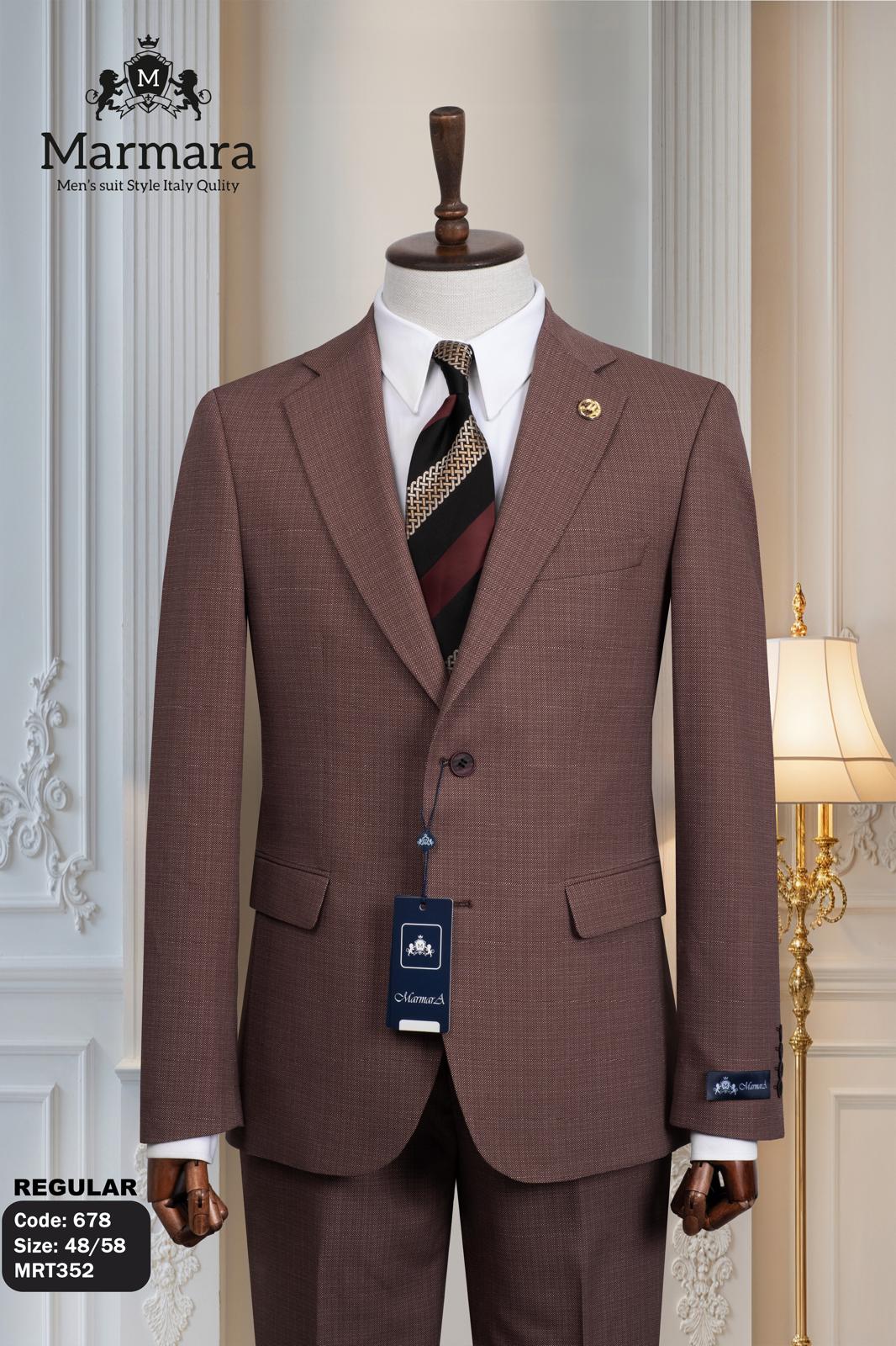 Marmara Men’s Classic Brown Suit – Premium Italian Style (Regular Fit)