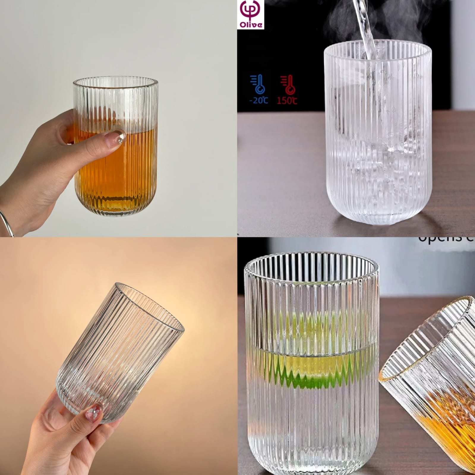 New in ‼️  Ribbed drinking glass. Size : 440ml Material: Glass  Price : ksh 750