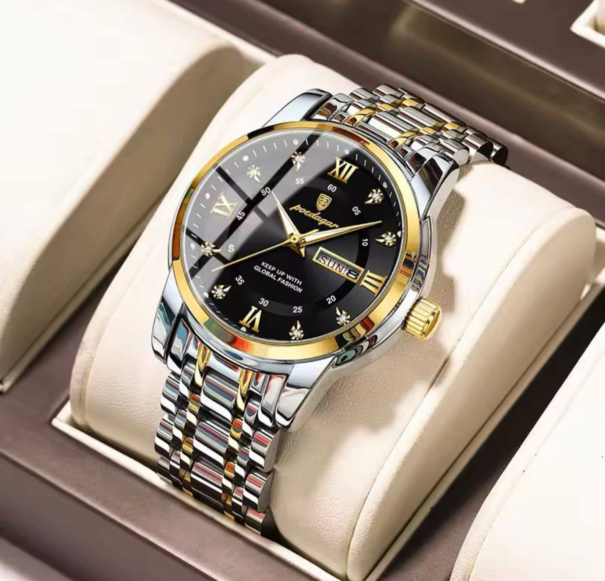 ⌚️POEDAGAR GENTS WATCH #936 *KES 2600*⌚️  *️⃣Day&Date display  *️⃣Battery powered  *️⃣Stainless steel *️⃣Water resistant - Image 4