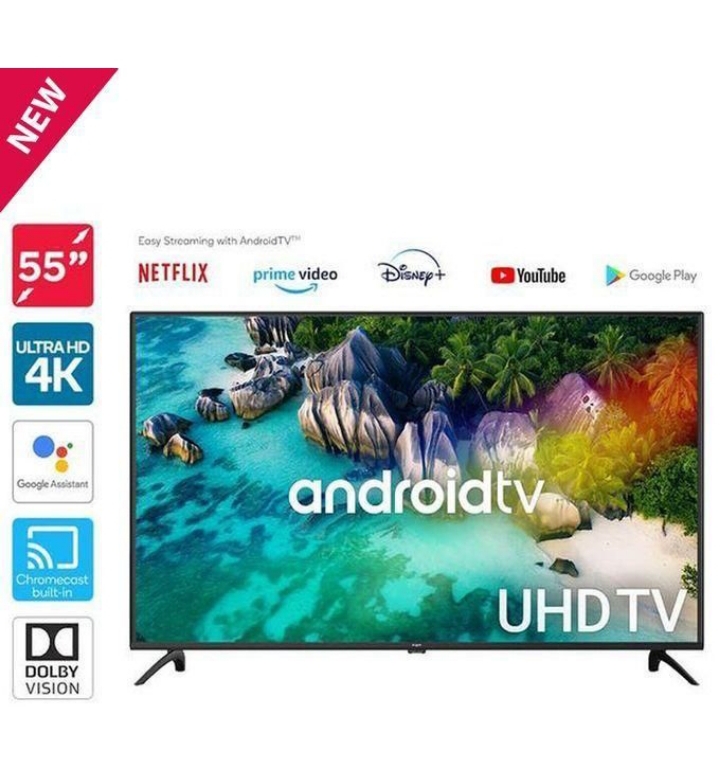 HTC55QUS,55" Inches QLED TV 4K UHD Smart TV powered by Android, Bluetooth enabled,