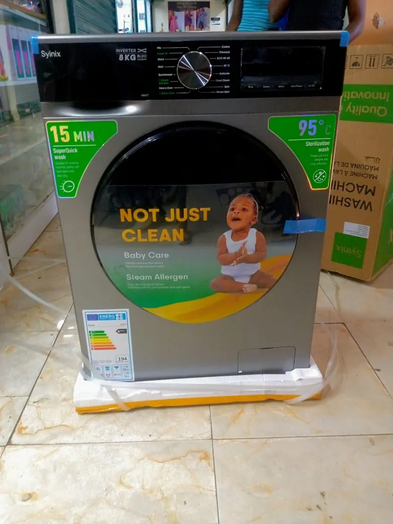 syinix washing machine frontload wash &spin 12kg - Image 3