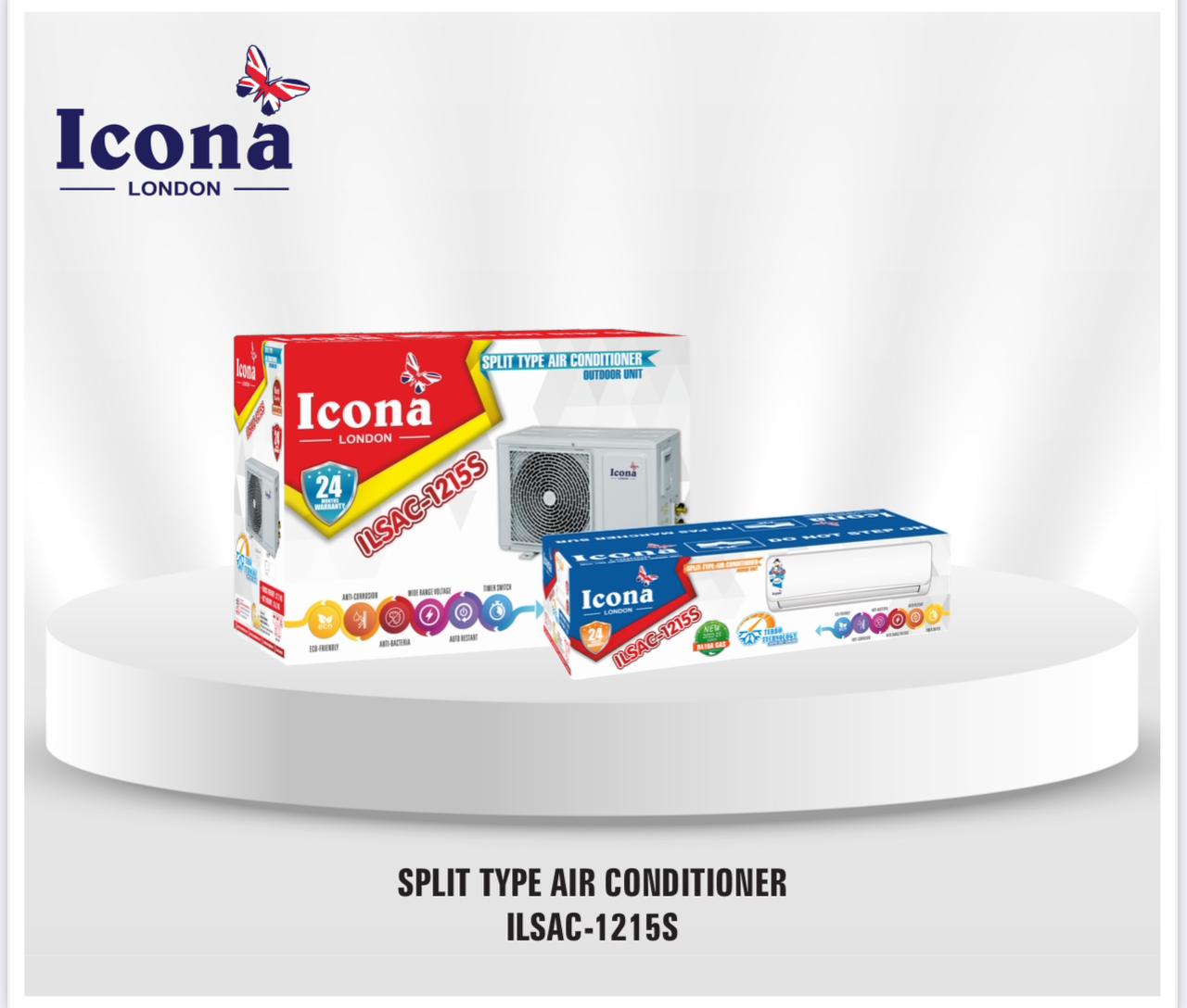 Icona split type Air conditioner 12000 BTU