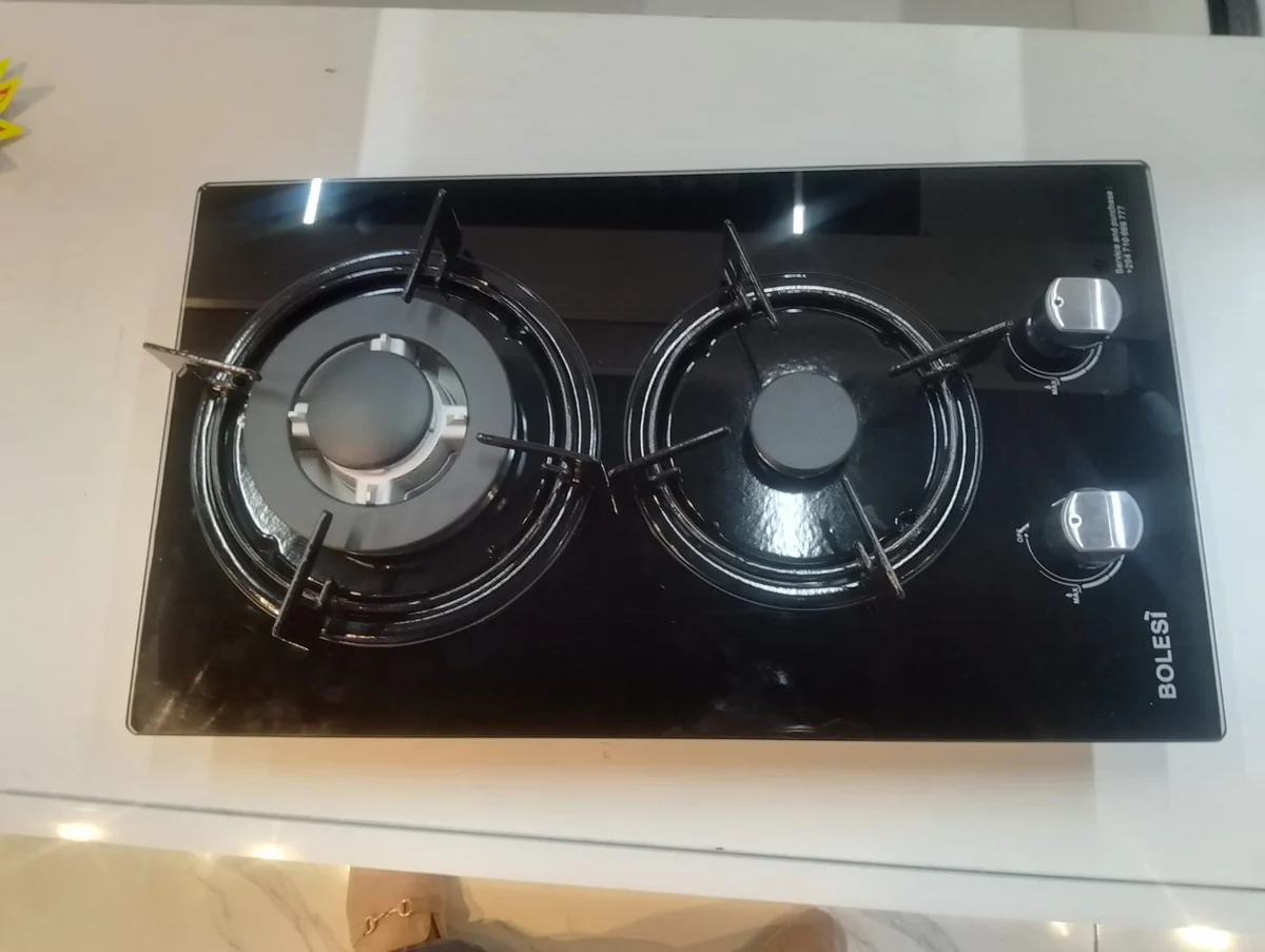Bolesi hob 2 burners  inbuilt gas glass tampared hod - Image 2