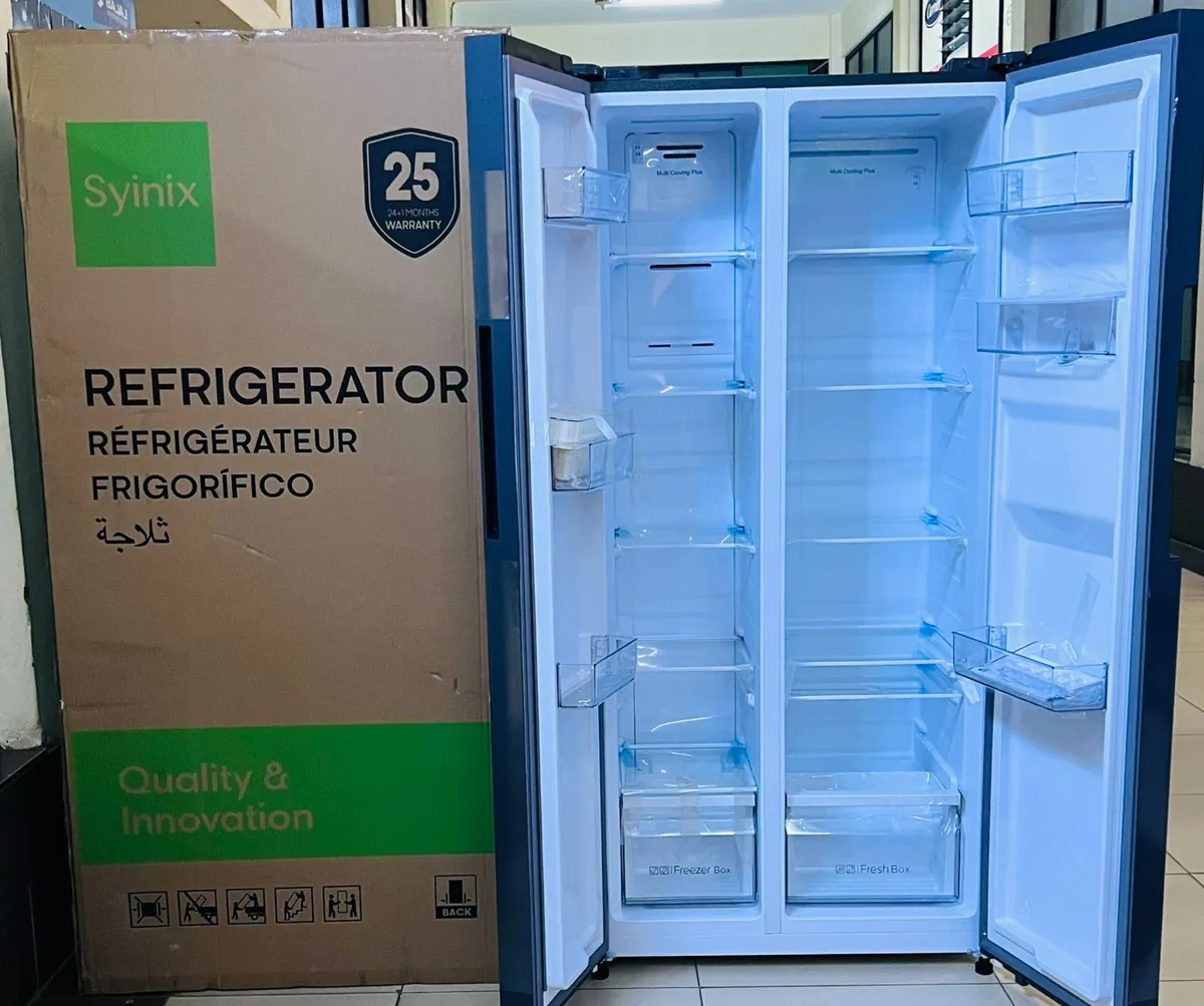 Syinix 460 Litres Side by Side Refridgerator , 3 Star Rated, with Water Dispenser and 5 years Warranty on Compressor - Image 2