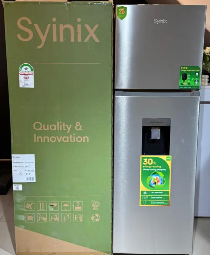 SYINIX Double Door Refrigerator No Frost 257 Litres with water dispenser
