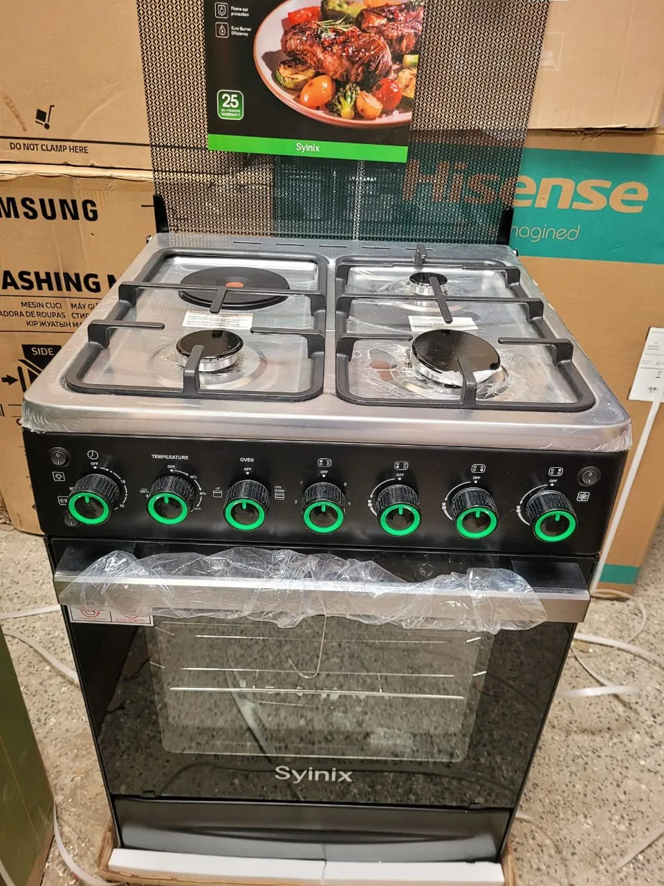 syinix 60by60 3+1 standing cooker  with electric oven