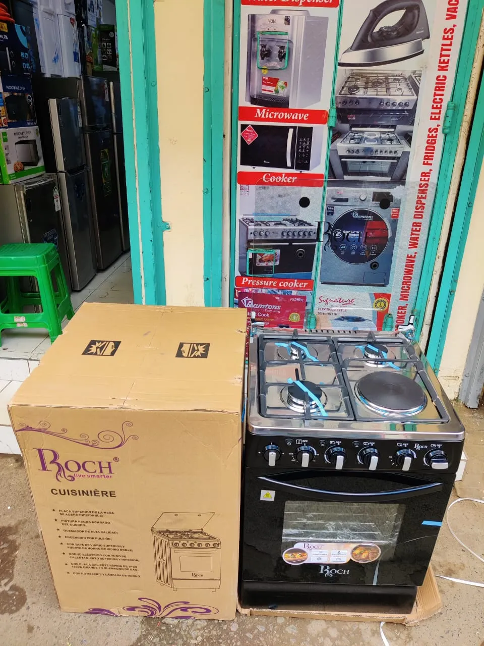 Roch Standing Cooker 50cmx55cm, 3Gas+1Electric, Electric Oven, Jet burners