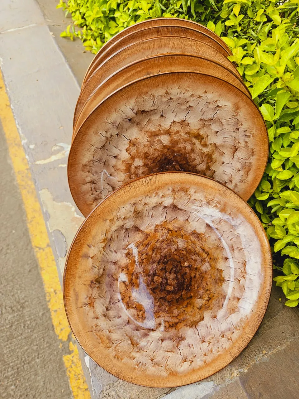 10.5inch Rustic brown dinner plate