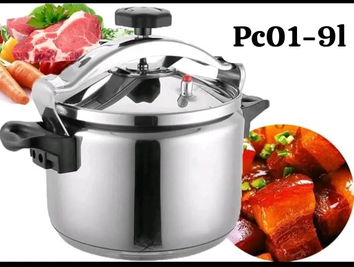 🔥 Restocked 🔥ElectroMate  Pc01-9l Manual Pressure Cooker - Stainless Steel, Safe for All Stovetops, Ergonomic Handles, Fast Cooking