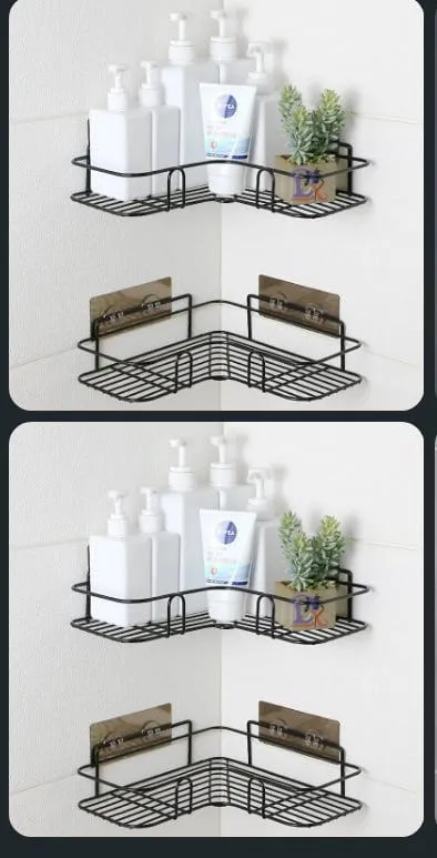 Restocked ‼️Newest Bathroom Organizer Corner Shelf Shampoo Storage Rack Holder Kitchen Organiser No-Drill Triangle Storage Rack Bathroom Shelf for Shampoo, Soap, Toiletries—Space-Saving Organiser -