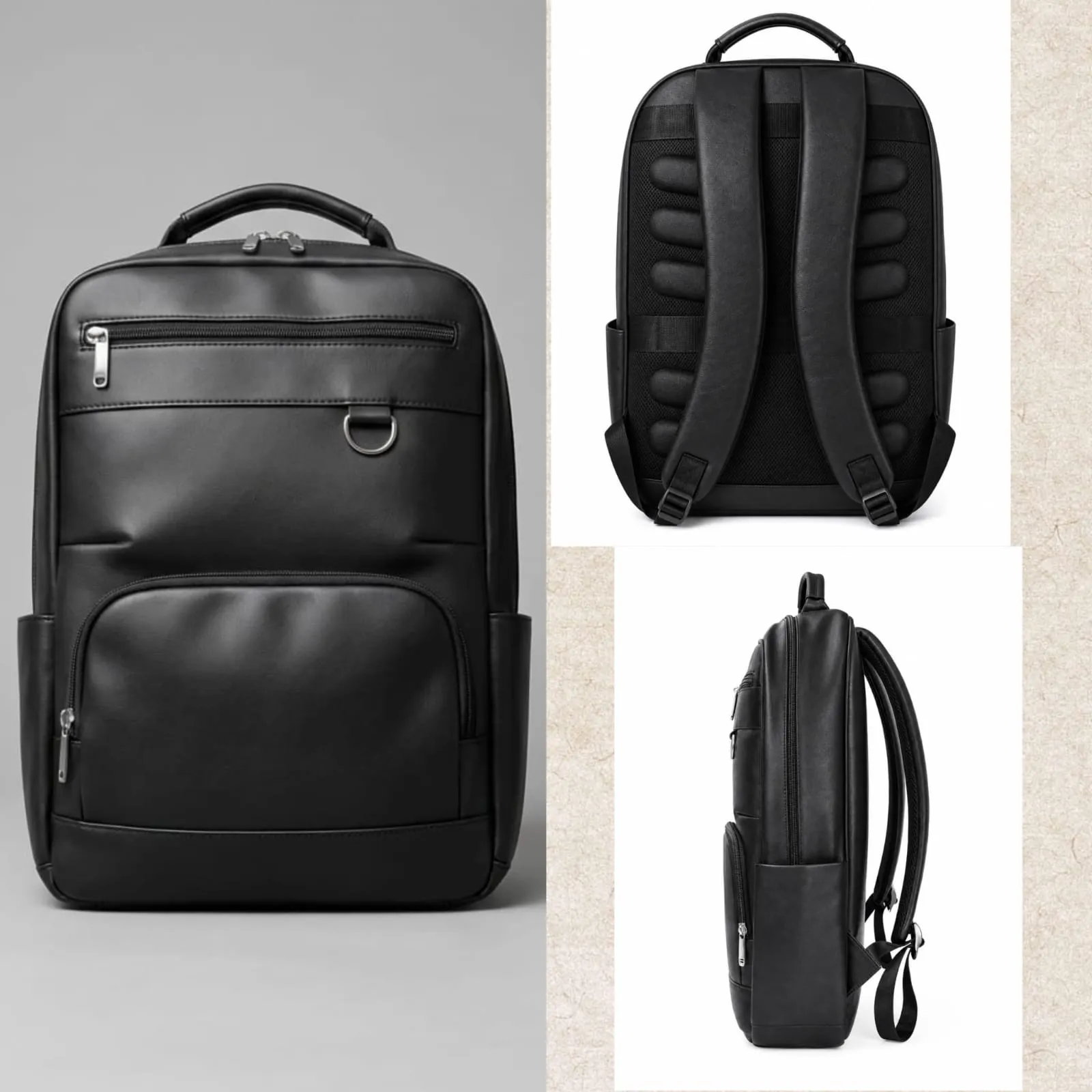 Professional Sleek Leather Business Backpack