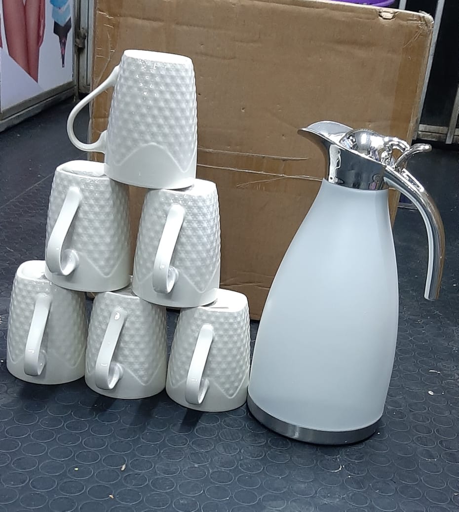 6pcs mugs vacuum flask 2l