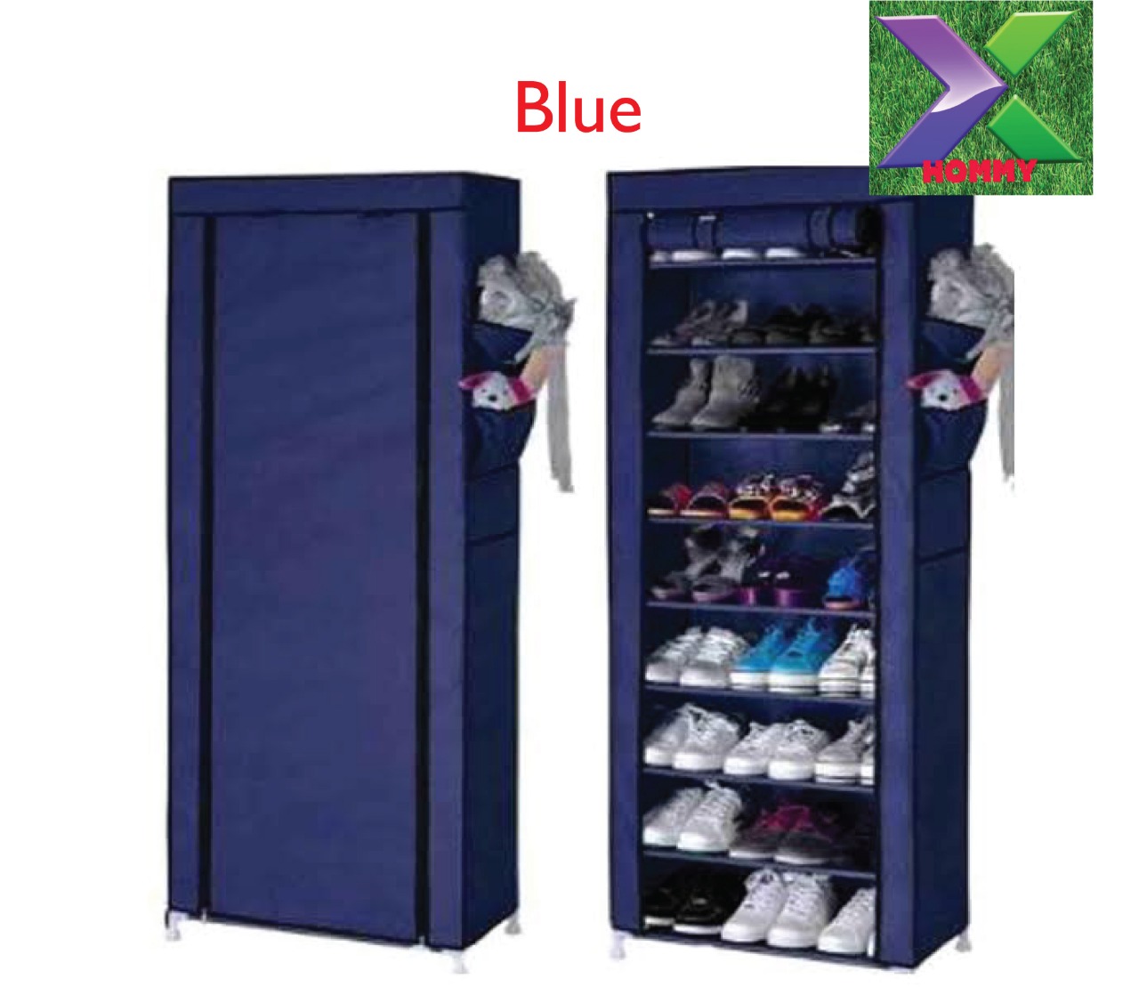 Single column shoeracks available-blue