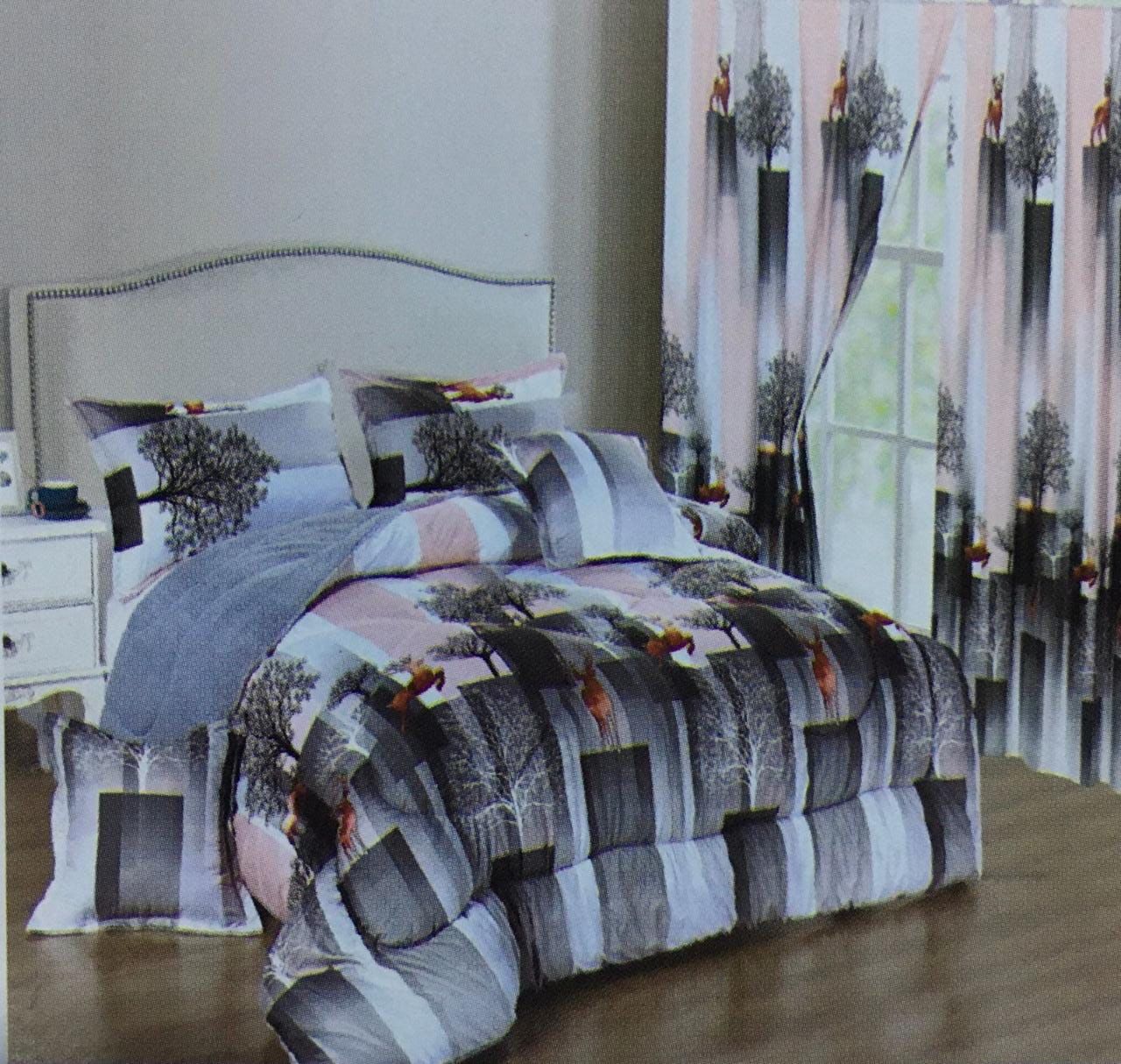 7pc Woolen Duvet With Curtains