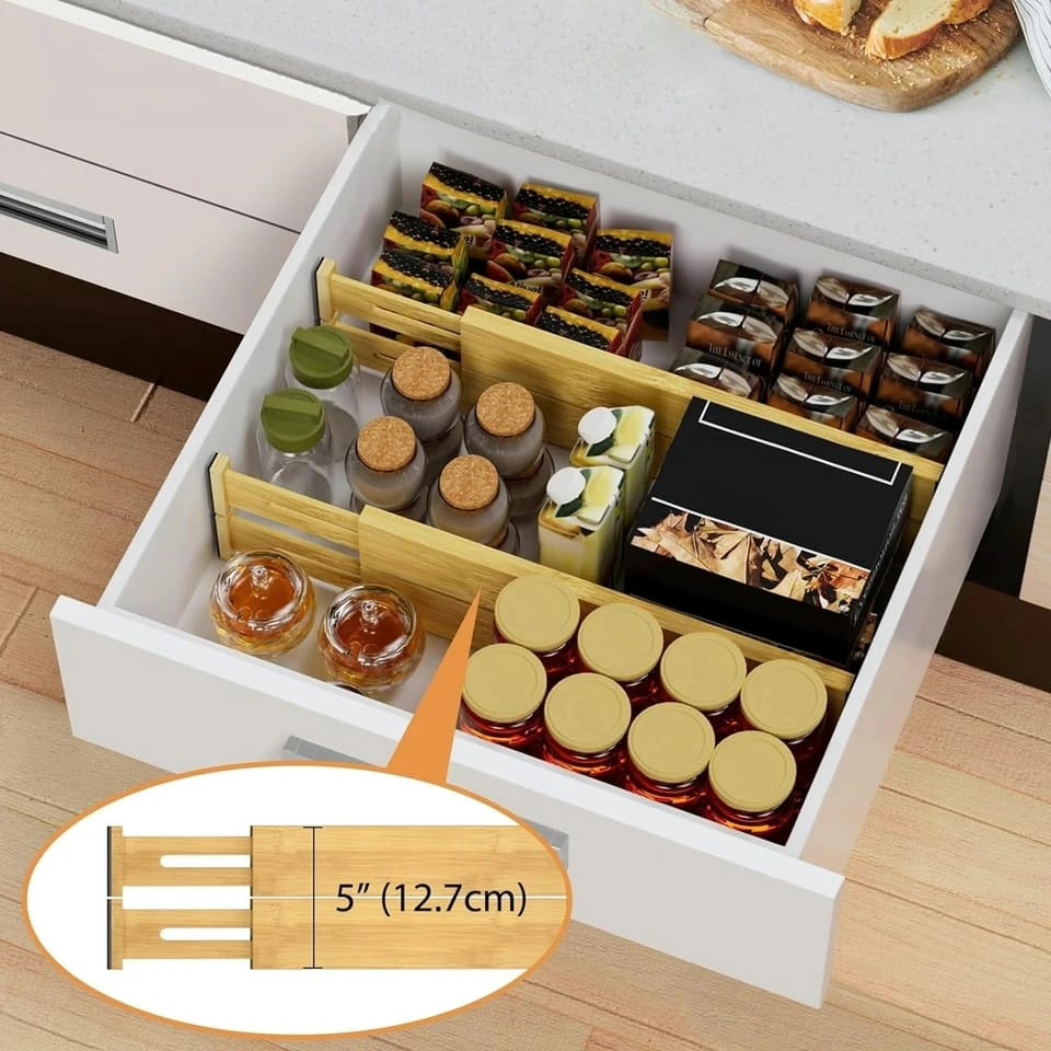Multifunctional Bamboo drawer Dividers i - Image 2