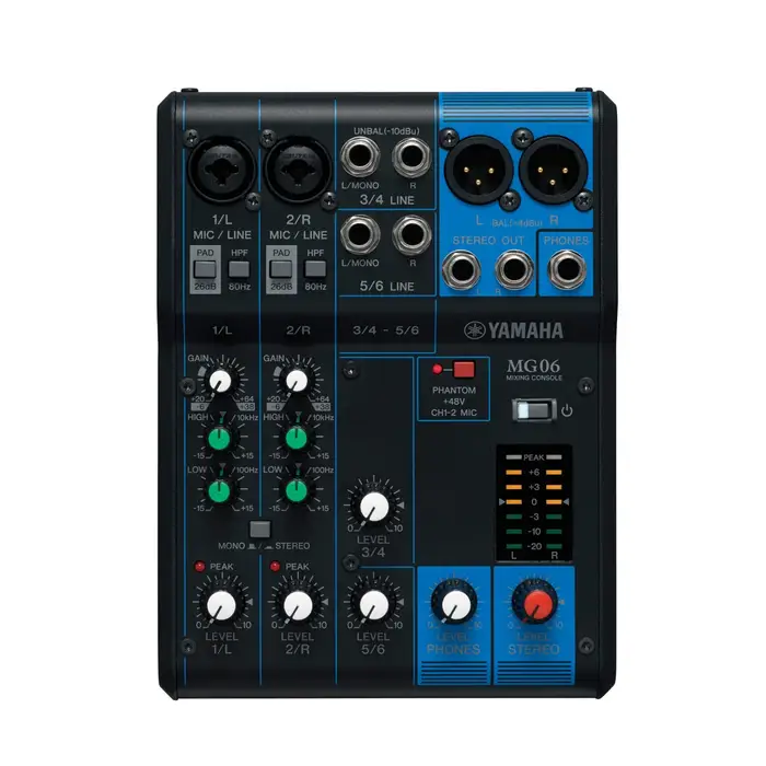 YAMAHA MG06 6-CHANNEL ANALOG MIXING CONSOLE | AUDIO MIXER