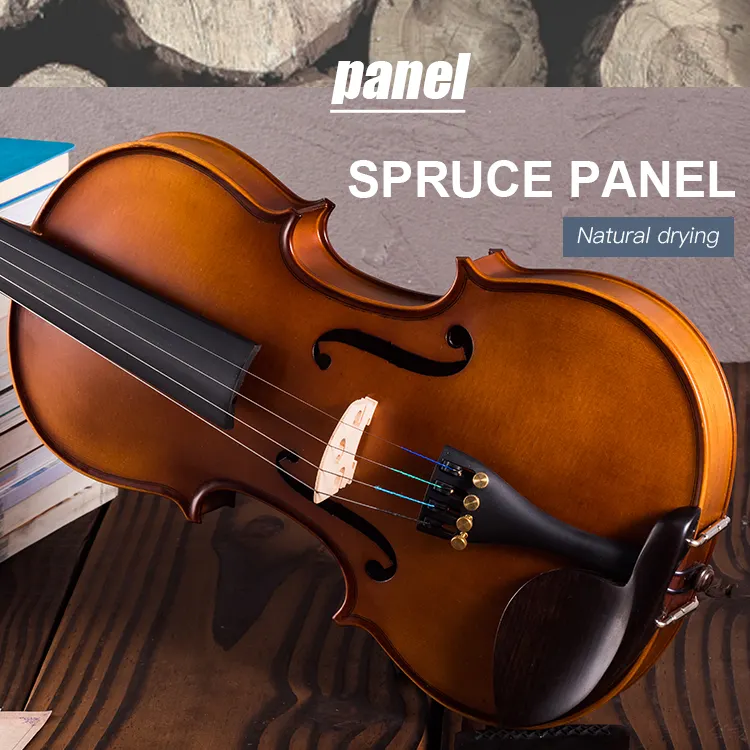 Spruce maple solid wood student violin outfit - Image 2