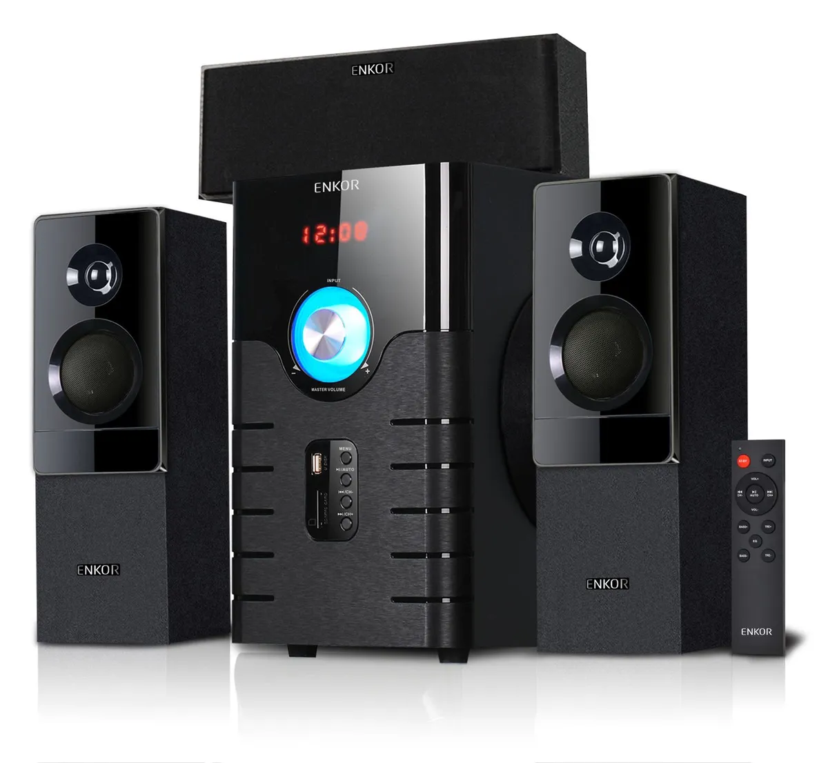 ENKOR Multimedia Speaker System with Remote Control - Image 2