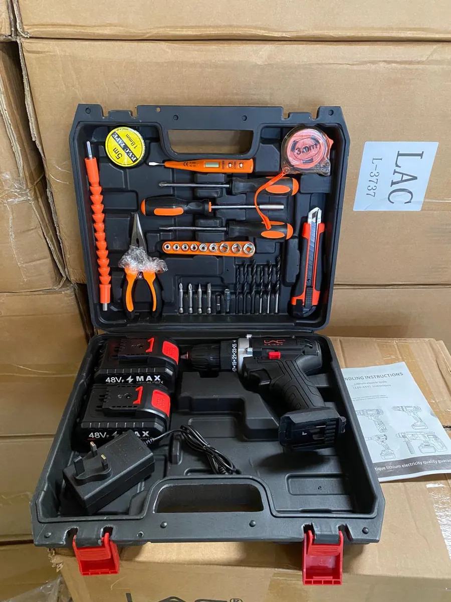 Cordless Drill Tool Kit with Carrying Case - Image 2