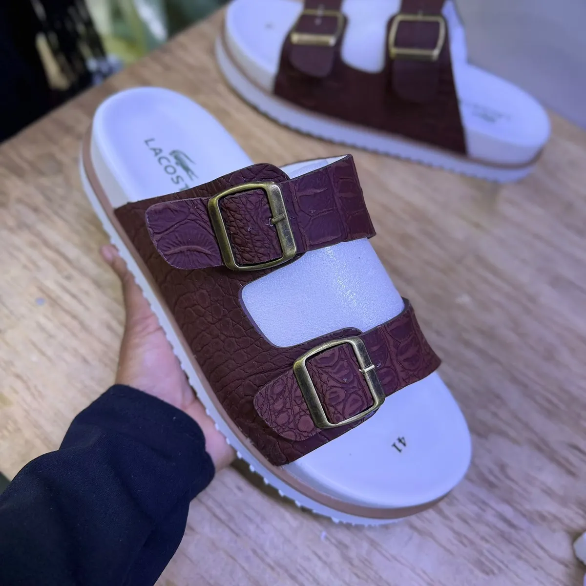 Lacos Double-Buckle Slide Sandals - Image 5