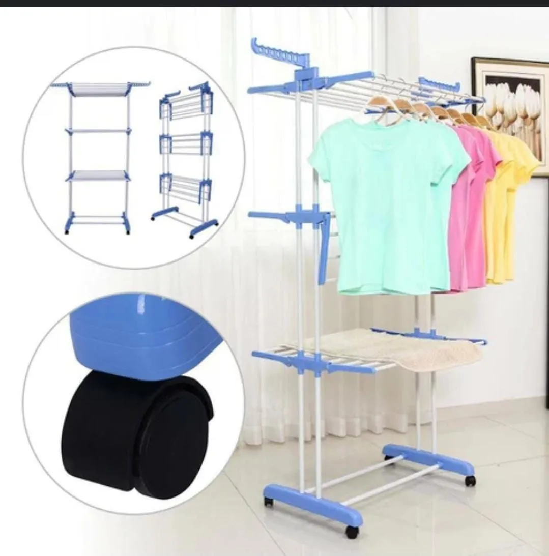 Detachable 3-Tier Clothes Drying Rack with Wheels