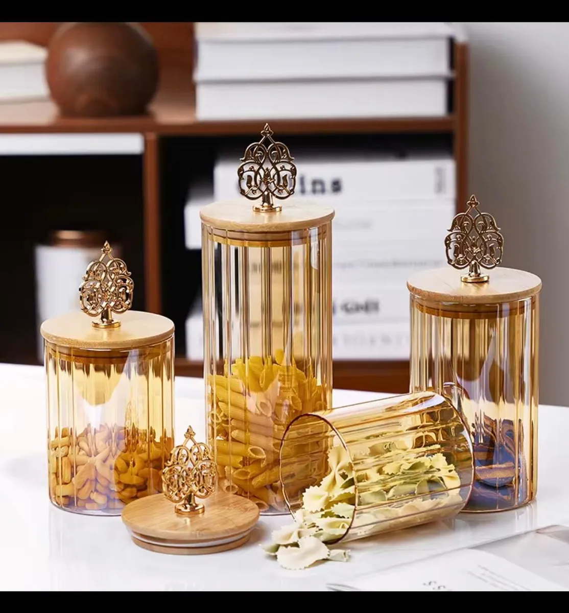 3 Pcs Pasta Set with Wooden Lid - Image 3
