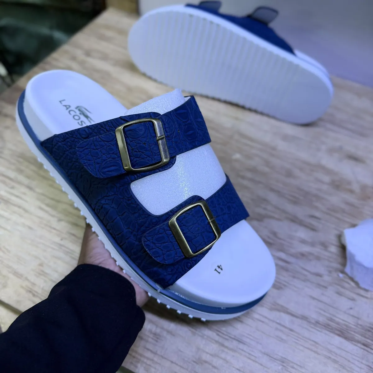 Lacos Double-Buckle Slide Sandals - Image 4