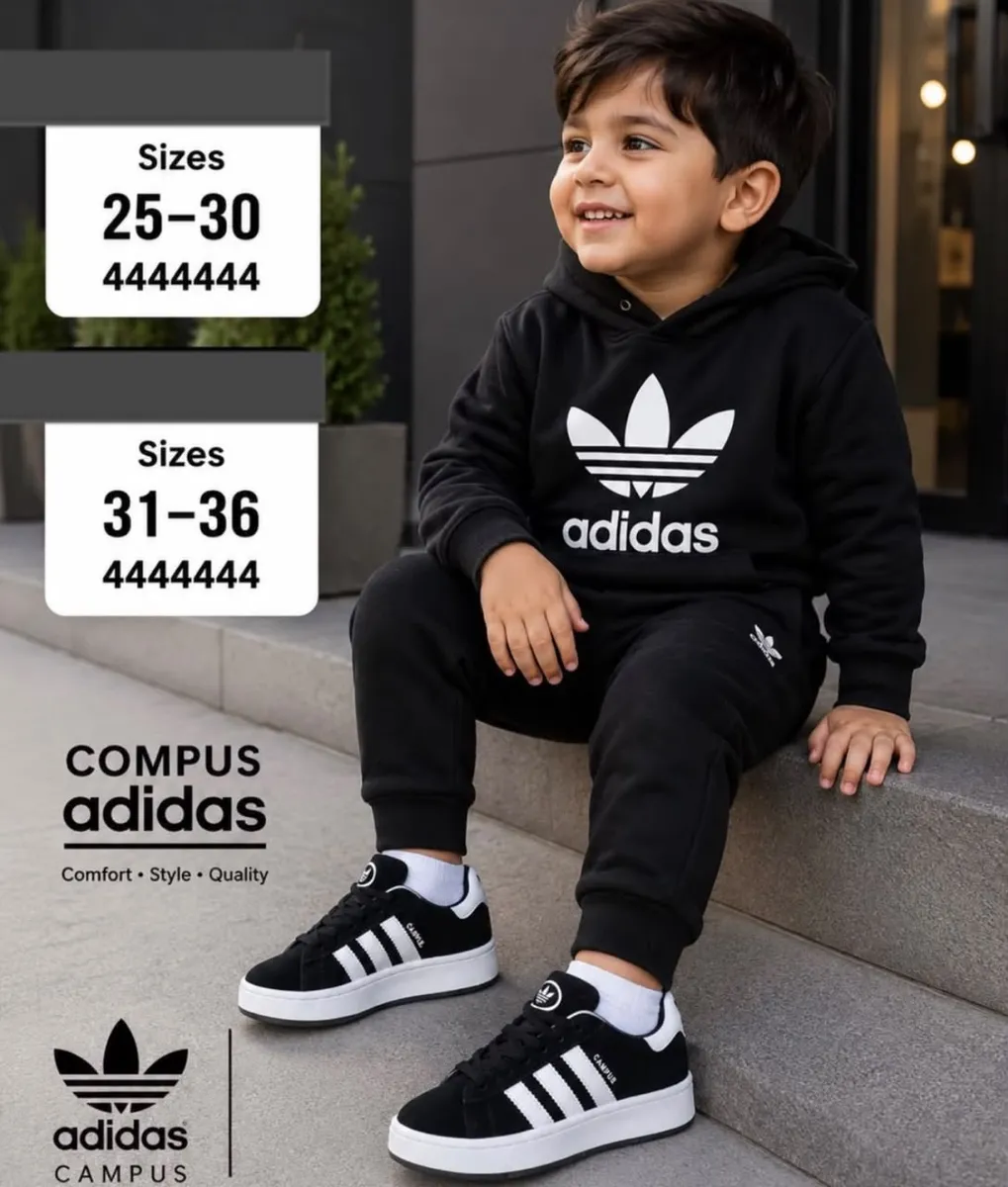 Adidas Kids Black and Pink Tracksuit with Campus Sneakers - Image 5