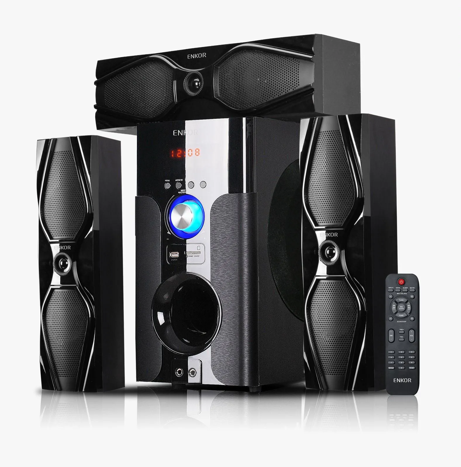 ENKOR Black Home Theater Speaker System with Remote