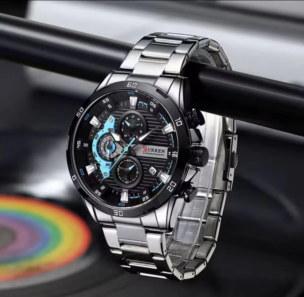 Curren Men's Chronograph Watch with Silver-Tone Bracelet - Image 5