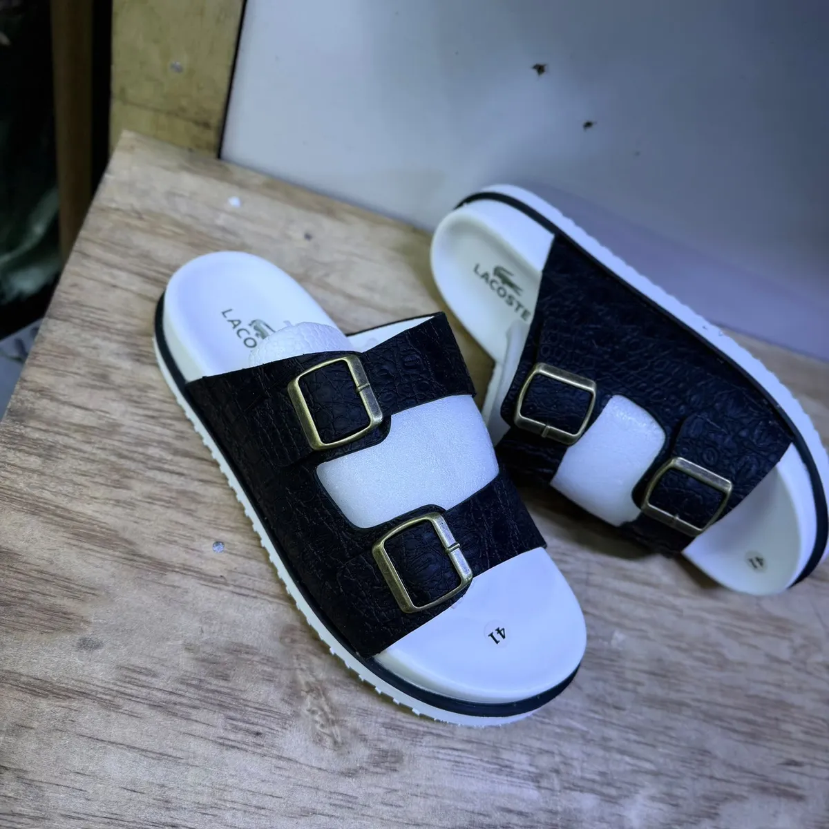Lacos Double-Buckle Slide Sandals - Image 3
