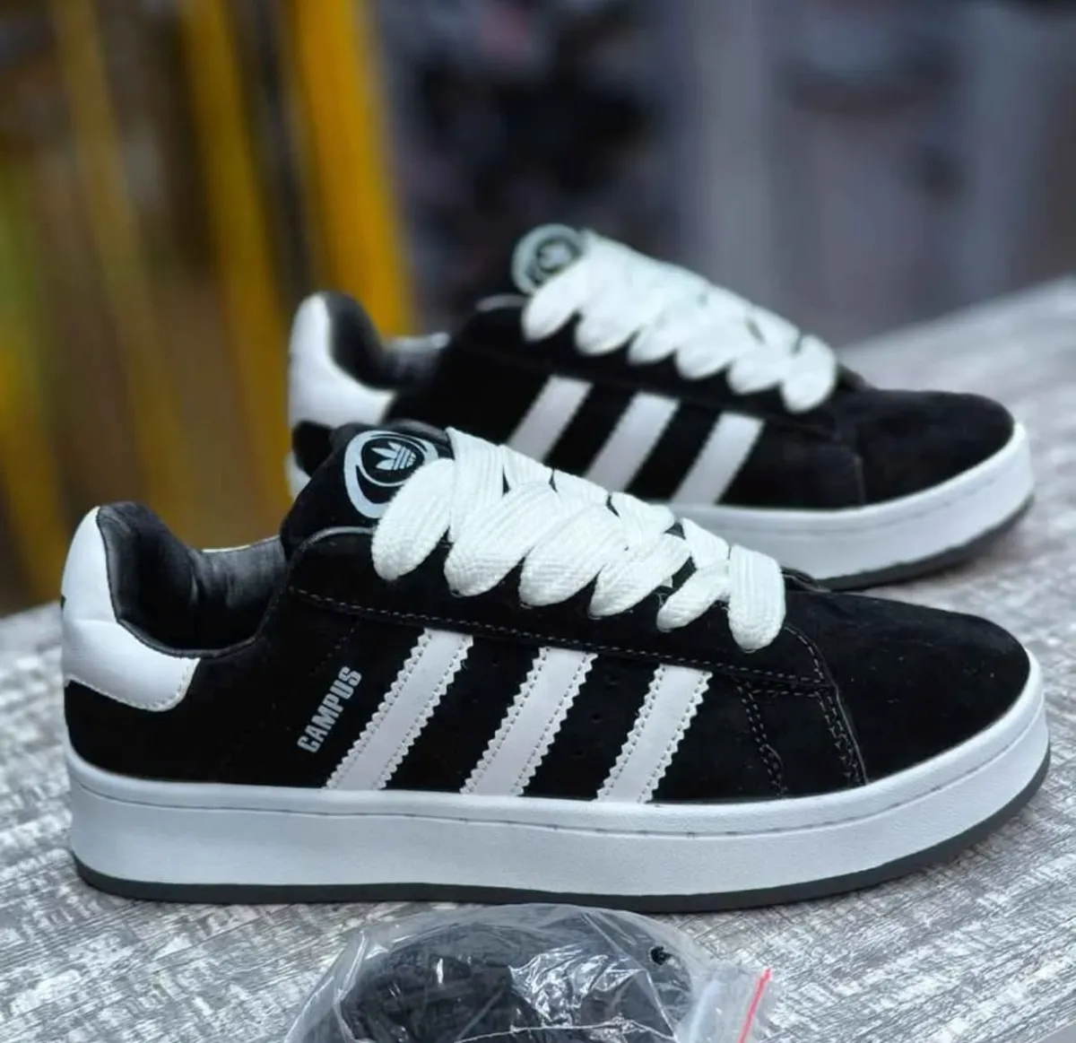 Campus Black and Pink Low-Top Sneakers - Image 5
