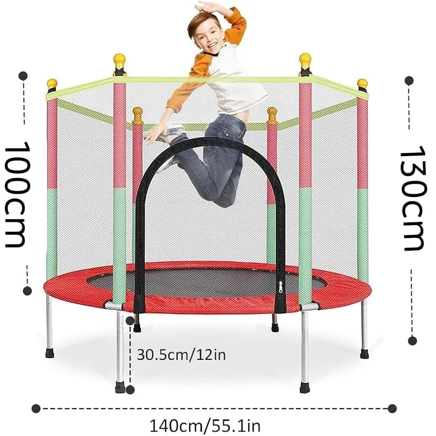 5ft Round Kids Trampoline with Safety Net - Image 4
